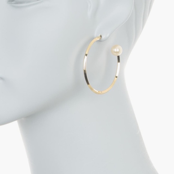 AREA STARS PEARL AND GOLD HUGGIE EARRINGS _ NWT! - Picture 2 of 4